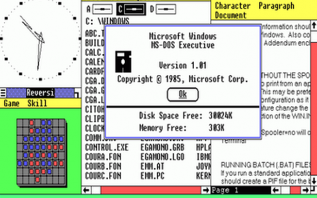 Microsoft tot face referințe la Windows 1.0