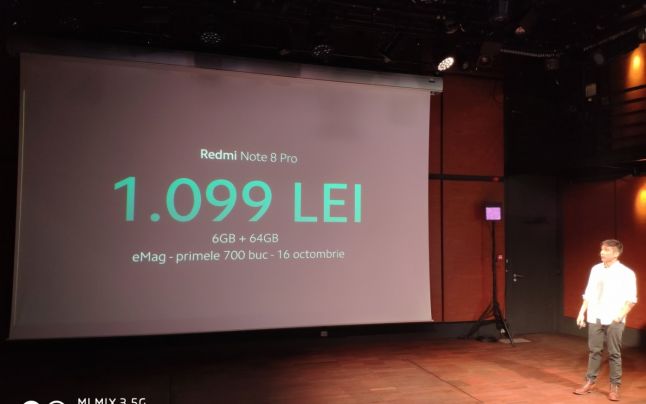 Xiaomi lansează primul său telefon în România, Redmi Note 8 Pro