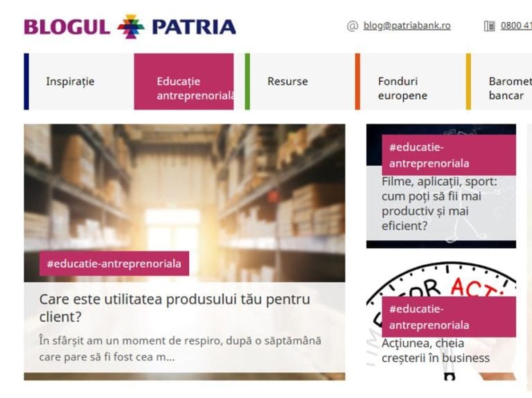 Patria Bank a lansat un proiect editorial dedicat antreprenorilor români- Patria Blog