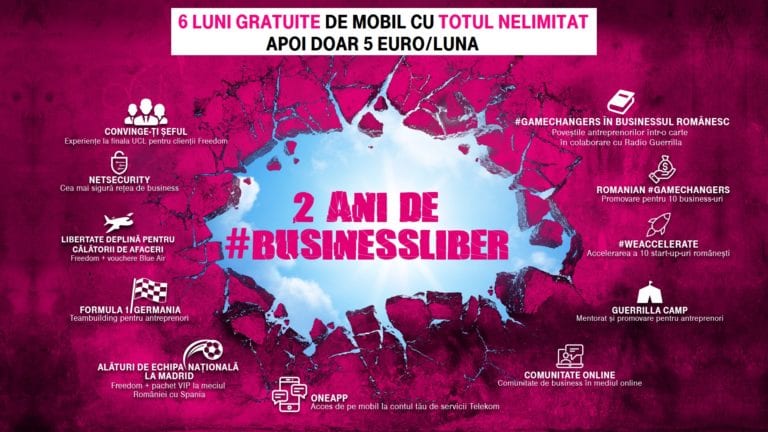 2 ani de #BUSINESSLIBER cu o nouă ofertă Telekom: 6 luni gratuitate la abonamentul mobil de 5 euro