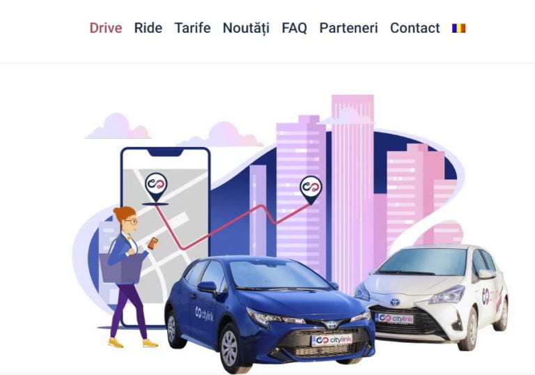 CityLink, noul serviciu de car sharing lansat în București, are peste 150 de automobile hibride, cu 0,6 lei/minut și parcare gratuită