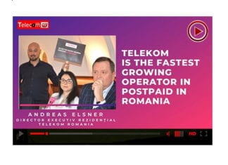 VIDEO Andreas Elsner, Telekom: Suntem operatorul cu cea mai rapidă creştere pe postpaid din România