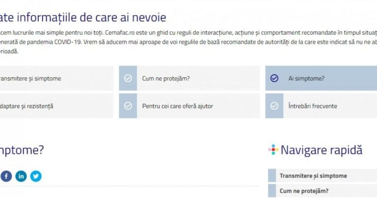 cemafac.ro | Site-ul care te ajută să afli cum te poți proteja de coronavirus și unde poți să-ți faci chestionarul de evaluare a simptomelor