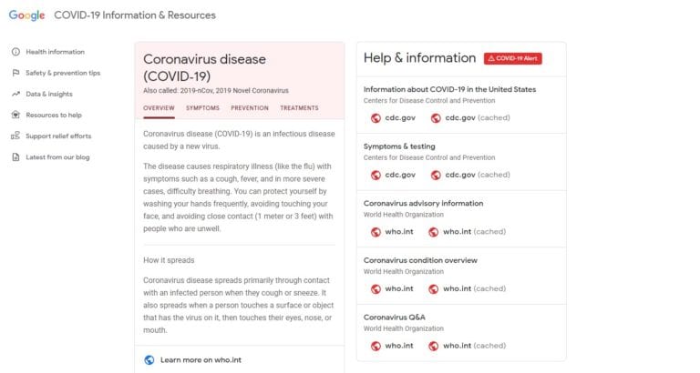 Site-ul Google dedicat coronavirus tocmai a fost lansat!