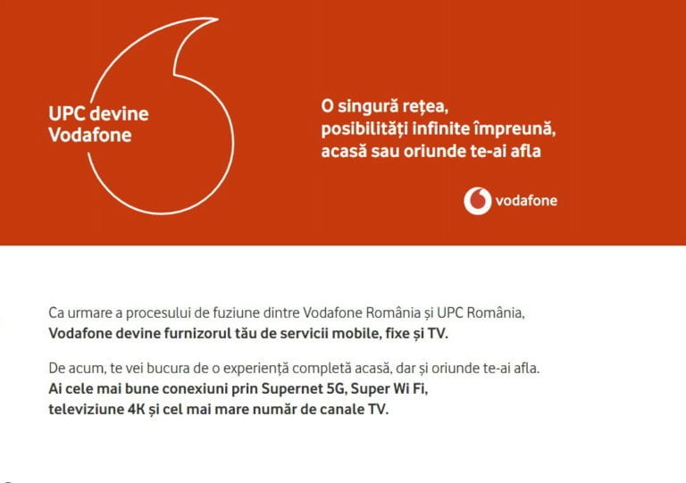 UPC devine Vodafone la 31 martie 2020