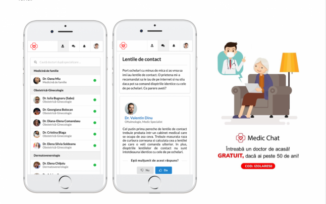 Platforma Medic Chat facilitează accesul la doctori online, şi oferă gratuitate persoanelor de peste 50 de ani până pe 10 aprilie
