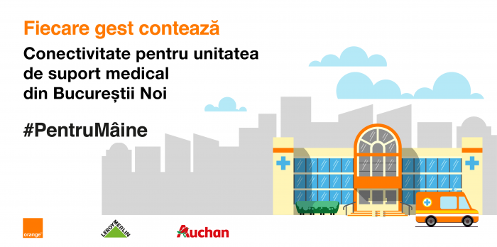 Orange susține inițiativa Auchan și Leroy Merlin privind organizarea unității de suport medical pentru persoane noncritice diagonosticate cu COVID-19