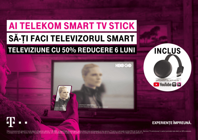 VIDEO Smart TV Stick de la Telekom îţi transformă televizorul plat într-un TV smart, cu 2 euro/lună