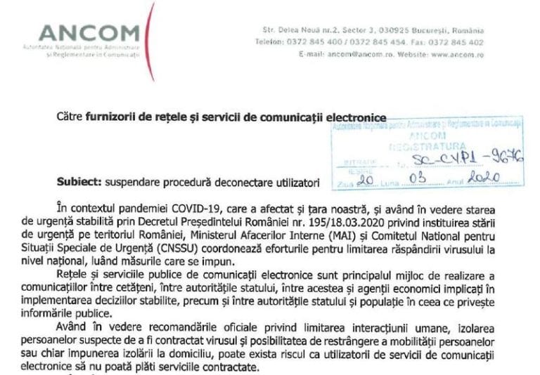 Furnizorii mici de internet și cablu TV din țară: Nu vom întrerupe serviciile pentru neplata facturilor, în măsura în care putem să ne plătim angajații și furnizorii Furnizorii mici de internet și cablu TV din țară: Nu vom întrerupe serviciile pentru neplata facturilor, în măsura în care putem să ne plătim angajații și furnizorii