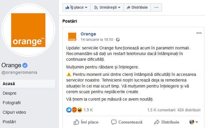 Orange, amendată cu 500.000 de lei pentru un incident de rețea la nivel național care a lăsat o parte dintre clienți fără semnal de voce și date