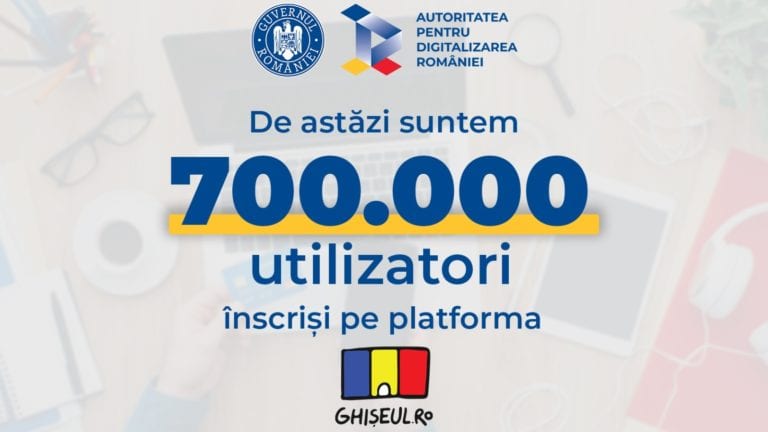 Autoritatea pentru Digitalizarea României: Peste 700.000 de utilizatori s-au înscris în platforma Ghişeul.ro