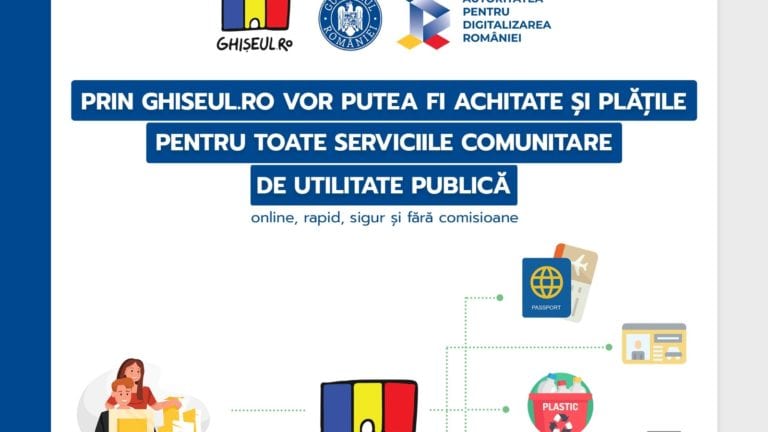 Prin platforma Ghișeul.ro se vor putea achita direct și plățile pentru toate serviciile comunitare de utilitate publică