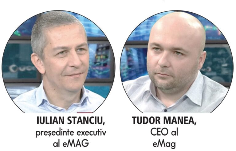 Iulian Stanciu şi Tudor Manea, eMag: Grupul eMAG are în plan angajarea a 2.000 de noi persoane şi investiţii de peste 3,2 mld. lei în următorii 3 ani. Investiţiile externe vor viza în special Ungaria dar şi o altă ţară din regiune care va fi anunţată în perioada următoare