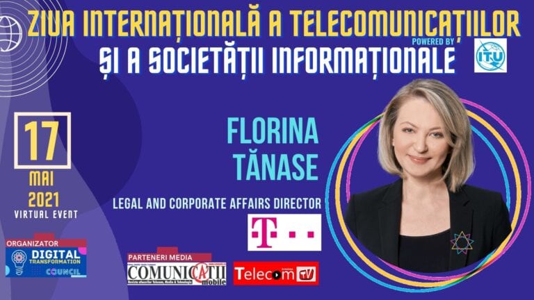 VIDEO Florina Tănase, Telekom Romania: După ce se aprobă Legea 5G și caietul de sarcini al licitației, operatorii trebuie să aibă timp suficient, și aici nu vorbim de săptămâni, pentru a ne pregăti. Obținerea bugetelor necesită timp @ Conferința Ziua Internațională a Telecomunicațiilor și a Societății Informaționale 2021