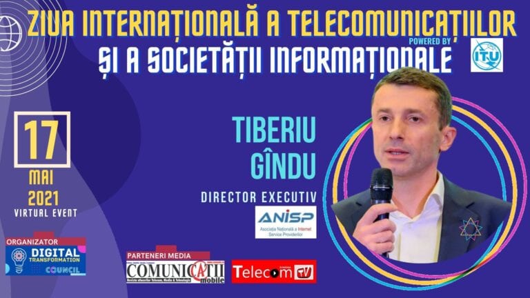 VIDEO Tiberiu Gîndu, ANISP: 5G nu poate exista fără fibră optică, care este regina Comunicațiilor @ Conferința Ziua Internațională a Telecomunicațiilor și a Societății Informaționale 2021