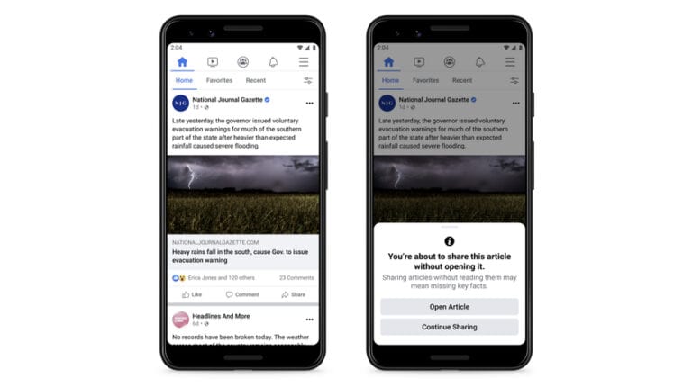 Facebook va încuraja oamenii să citească articolele înainte să le distribuie