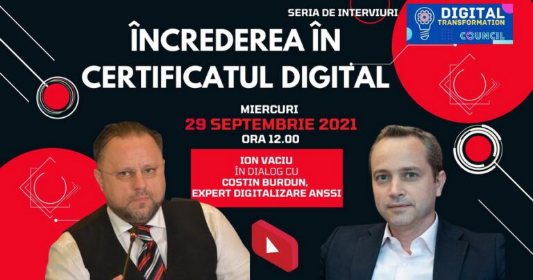 LIVE VIDEO – ÎNCREDEREA ÎN CERTIFICATUL DIGITAL