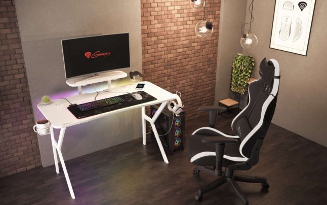 Genesis lansează HOLM 320 RGB White, birou proiectat pentru gameri