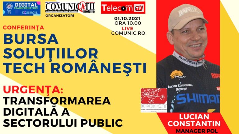 Lucian CONSTANTIN, KRONECT: În România, sub 1% din instituțiile publice au rețele de 10 Gbps. Noi putem cabla în 4 zile o școală cu 40 de clase, fiecare clasă cu conexiune gigabit, la un cost maxim de 15.000 euro, atât în urban, cât şi în rural. De la Gigabit (GPON), vom asigura 100Gbps fără înlocuirea rețelei