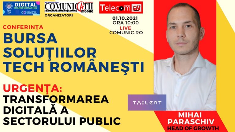 Mihai PARASCHIV, Tailent: Vrem să democratizăm accesul la roboţi software. RPA trebuie să fie accesibil, ca preţ şi funcţionalitate, pentru IMM-uri şi administraţia publică. Un robot software Tailent poate fi închiriat cu 500 euro pe lună, adică salariul minim brut pe economie.