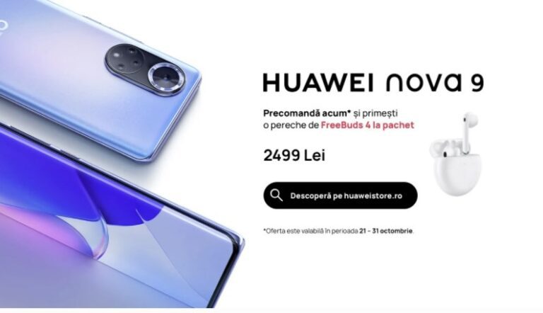 Descoperă noul smartphone Huawei. Ultimele zile de precomandă pentru Huawei Nova 9