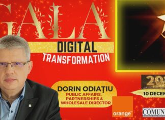 Dorin ODIAȚIU, ORANGE @ DIGITAL TRANSFORMATION GALA 2021: În 2022 vom avea licitația 5G, precum și Codul comunicațiilor, care va intra în vigoare, aşadar va fi un an bogat în evenimente. Orange România are rețeaua 5G cu cea mai mare acoperire și va continua investiţiile