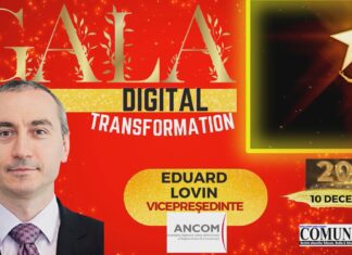 Eduard LOVIN, ANCOM @ DIGITAL TRANSFORMATION GALA 2021: Dezvoltarea unei economii digitale în România nu poate fi susținută doar cu performanțele din sectorul telecom, nu mai poate doar acest sector să suplinească deficiențele existente. Decalajele României față de alte state UE, în materie de servicii publice digitale și alfabetizare tehnologică și digitală a populației sunt mult prea mari. Este un apel către toți decidenții din administrația centrală, guvernamentală și locală să adreseze această problemă.