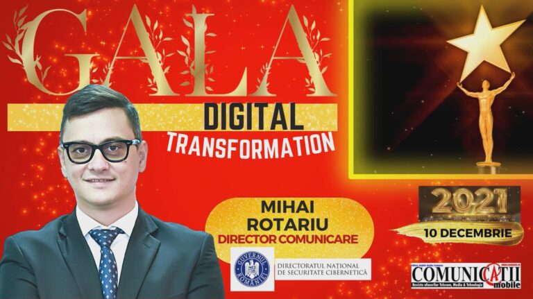 Mihai ROTARIU, DNSC @ DIGITAL TRANSFORMATION GALA 2021: Noul Directorat va avea o cultură adecvată, o determinare de lider civil al securității cibernetice din ţara noastră și sperăm că va aduce recunoașterea internaţională a rolului României în domeniul cyber security
