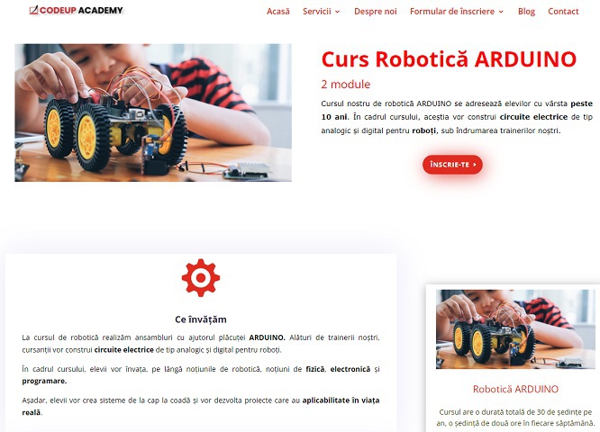 Paul Gabriel Popescu, fondator CodeUp Academy, ce oferă cursuri de programare şi robotică pentru elevii între 8 şi 18 ani: Am ajuns la maturitate şi vrem să ne extindem şi în alte oraşe, precum Bucureşti, Braşov şi Sibiu