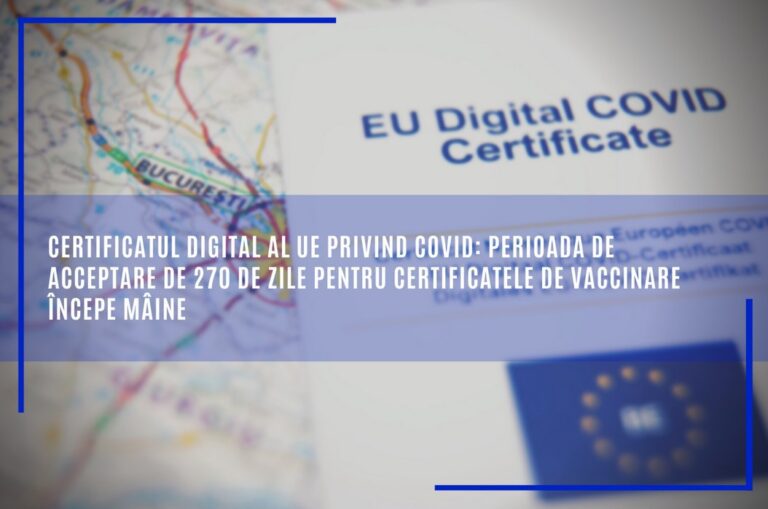 EU digital certificate on COVID: 270-day acceptance period for vaccination certificates starts tomorrow