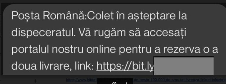 Un val de peste 100.000 de SMS-uri livrează linkuri infectate. Trei sferturi dintre mesajele trimise în ianuarie țintesc România