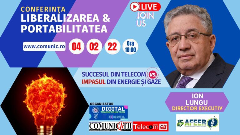 Ion LUNGU, AFEER @ Liberalizarea & Portabilitatea – Telecom vs. Energie și gaze: Avem nevoie de o legislație predictibilă și stabilă, de investiții masive pentru producerea de energie, mai ales în zona regenerabilelor, şi de o mai bună comunicare cu cetăţenii şi cu mediul de afaceri