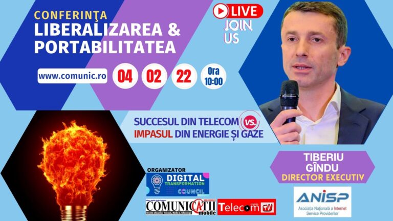 Tiberiu GÎNDU, ANISP @ Liberalizarea & Portabilitatea – Telecom vs. Energie și gaze: În energie nu pot fi replicate anumite fenomene care s-au întâmplat în telecom și care au dus la calitatea foarte bună a serviciilor, la un preț foarte bun. Competiția nu are cum să fie de la sine sau să apară peste noapte, rămâne competiția între producători.