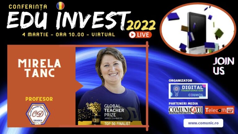 Mirela Tanc @ EDU INVEST 2022: De la Expo 2020 Dubai voi veni cu multe idei pentru lecțiile digitale inspirate din programele care vizează toate categoriile de vârstă, de la grădiniță până la universitate