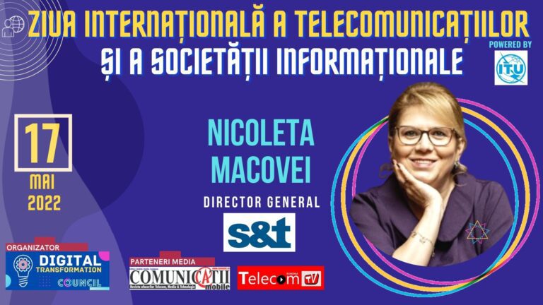 Nicoleta Macovei, S&T Romania @ Aniversarea 25 de ani de comunicații electronice în România: În perioada următoare ar trebui demarate urgent cinci proiecte importante – digitalizarea proceselor de educație și cercetare; proiectele de digitalizare din sănătate; digitalizarea colectării taxelor, cu extinderea capabilităților în online și către zona administrațiilor locale, digitalizarea evenimentelor de viață și digitalizarea managementului de activități în transport, alături de identitatea digitală și accelerarea proiectului de carte electronică