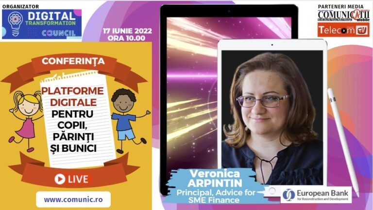 Veronica Arpintin, BERD @ Platforme digitale pentru copii, părinți, bunici: Principala problemă întâlnită în Republica Moldova, ca și în România, este capacitatea redusă de absorbție a fondurilor puse la dispoziție
