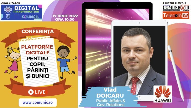 Vlad Doicaru, Huawei @ Platforme digitale pentru copii, părinți, bunici: Ideea lansării unor platforme care să sprijine persoanele în vârstă pentru dezvoltarea competenţelor digitale focalizează atenția asupra a ceea ce înseamnă cu adevărat „transformarea digitală”