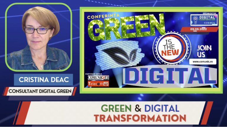 Cristina Deac, Consultant @ GREEN IS THE NEW DIGITAL: La nivelul UE există o strategie de integrare energetică, în care partea de transformare digitală are un rol central. Această strategie presupune crearea European Energy Data Space, cu scopul implementării pachetului de energie curată, ceea ce presupune o amplă transformare digitală a rețelelor.