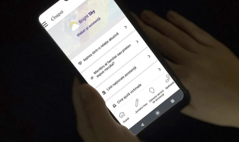 Bright Sky RO, aplicația mobilă care sprijină victimele violenței domestice, folosită de aproape 32.000 de ori din momentul lansării până în prezent