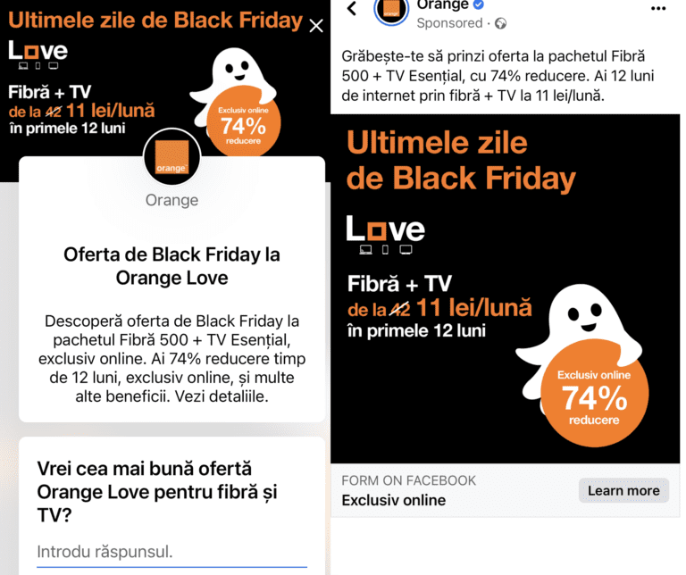 Orange atacă agresiv pe fix, cu o reducere a tarifului de 74%: 11 lei pe lună pentru un pachet cu net fix şi TV. Oferta, doar pentru clienţii care au un abonament la mobil de minim 8 euro pe lună