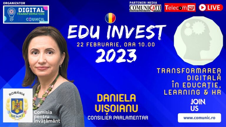 Daniela VIȘOIANU, Senat @ EDU Invest 2023: În sfârșit, avem în România o rută completă de învățământ dual. În câțiva ani vom avea absolvenți de facultăți de științe aplicate. * Marea noutate adusă de modificarea legislației este noțiunea de consorțiu, unitățile de învățământ se pot asocia cu primăriile, cu consiliile locale sau județene. * Legislația actuală a învățământului este scrisă în favoarea furnizorilor de educație, adică este scrisă pentru universități, licee, direcțiile județene preuniversitare, legislația nu este în favoarea elevului.