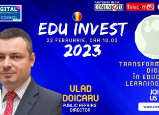 Vlad DOICARU, Huawei @ EDU INVEST 2023: Dorim să accelerăm educația inteligentă prin intermediul partenerilor, atât al celor din zona tehnologiei, cât și din zona aplicațiilor, noi credem în ideea de ecosistem