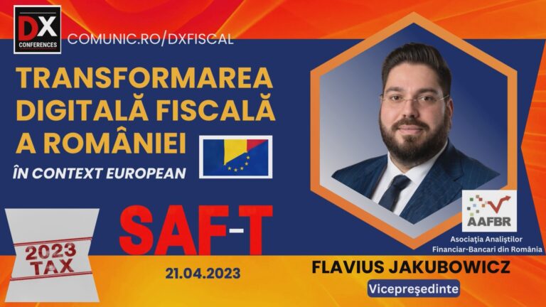 VIDEO Flavius JAKUBOWICZ, AAFBR @ Conferinţa Transformarea Digitală Fiscală: Este lăudabil efortul ANAF și al instituțiilor subordonate în direcția modernizării activității, dar dacă nu se face gândește o strategie care să urmărească interconectarea aplicațiilor software, nu cred că vom ieși la liman