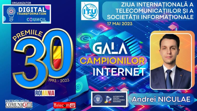 Vicepreședinte ADR, Andrei NICULAE @ GALA 30 de ani de Internet .RO: Regândim procesele birocratice și modul în care statul interacționează cu cetățeanul, ca să nu mai fie un curier între instituțiile publice