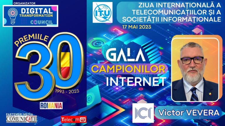Victor Vevera, ICI București @ GALA 30 de ani de Internet .RO: Suntem activi în zona de cyber diplomacy, blockchain, cu lansarea primului marketplace instituțional din lume în care se tranzacționează active digitale, cât și în zona Web 3.0