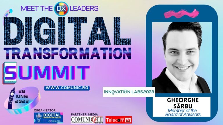 Gheorghe SÂRBU, Innovations Labs @ DX Summit 2023: Innovation Labs este un tip clasic de actori de ecosistem care funcționează ca un motor. În jurul său se găsesc ONG-urile, mediul privat, administrația publică și societatea civilă, într-o oarecare măsură. Pe aceștia vrem să-i angrenăm pentru a produce inovare.
