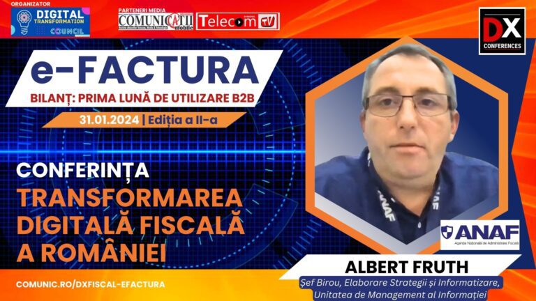 VIDEO Albert Fruth, ANAF @ Conferința DX Fiscal – eFactura 2024: Am cerut un nivel operațional de 5 milioane de facturi pe zi. Astăzi înregistrăm 1.050.000