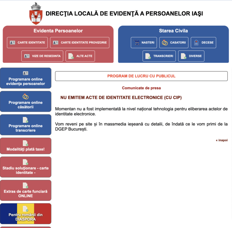 Imprimeria Naţională a lansat o consultare de piaţă privind emiterea cărţilor electronice de identitate, cu ţinta de a obţine „oferte financiare preliminare” şi estimări privind un „termen de livrare realist”. „Sistemul trebuie să acomodeze minim 25 de milioane de carduri”