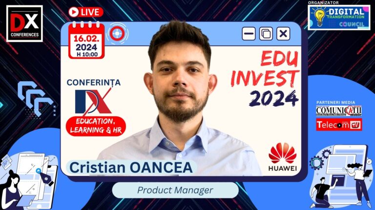 Cristian OANCEA, Huawei @ EDU INVEST 2024: IdeaHub este o tablă inteligentă de tip colaborare, ce permite videoconferințe cu algoritmi AI, pentru transformarea digitală în educație