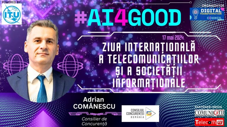 COMĂNESCU Adrian, Consiliul Concurenței @ Conferința Ziua Internațională a Telecomunicațiilor și a Societății Informaționale: La inteligența artificială trebuie să răspunzi tot cu inteligența artificială. Adică tot cu un model pe care, cumva, să-l generezi, astfel încât, pe anumite piețe, setând anumite reguli, să poți să faci această scanare continuu.